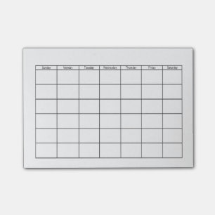 Post-it® Grille vide de calendrier