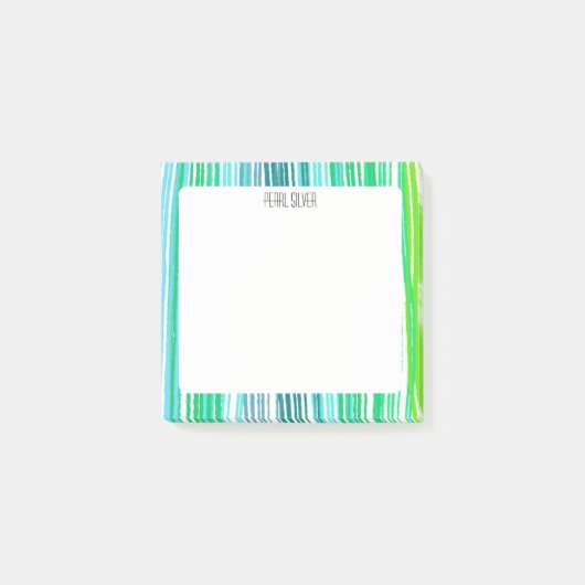Post-it® Grilles vertes personnalisées Chic Monogramme pers (Devant)