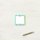 Post-it® Grilles vertes personnalisées Chic Monogramme pers (Sur un bureau)