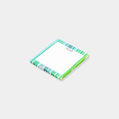 Post-it® Grilles vertes personnalisées Chic Monogramme pers (Incliné)