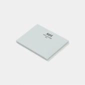 Post-it® Gris argent noir Minimal Propres Initiales (Incliné)