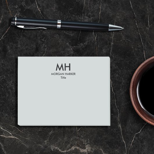 Post-it® Gris argent noir Minimal Propres Initiales
