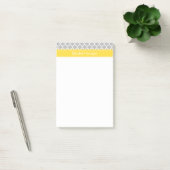 Post-it® Gris Blanc Marocain #5 Ananas Monogramme Initiale (Bureau)