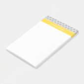 Post-it® Gris Blanc Marocain #5 Ananas Monogramme Initiale (Incliné)