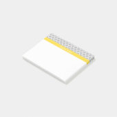Post-it® Gris Blanc Marocain #5 Ananas Monogramme Initiales (Incliné)