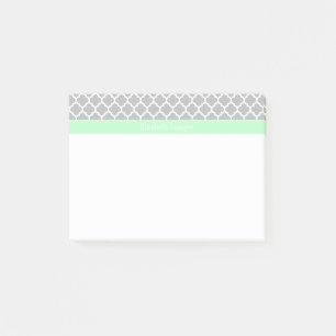 Post-it® Gris Blanc Marocain #5 Nom Monogramme Mint