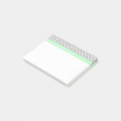 Post-it® Gris Blanc Marocain #5 Nom Monogramme Mint (Incliné)