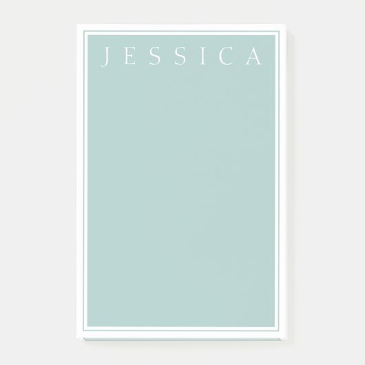 Post-it® Gris Bleu Ardoise Clair | Votre Nom (Devant)