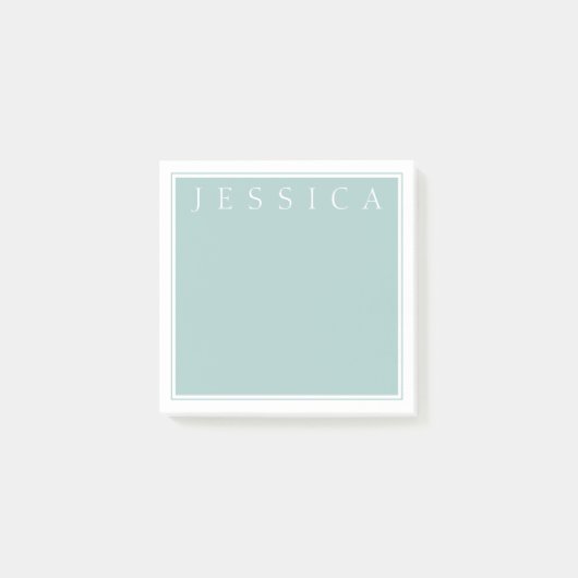 Post-it® Gris Bleu Ardoise Clair | Votre Nom (Devant)