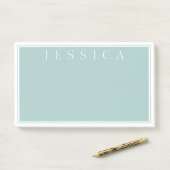 Post-it® Gris Bleu Ardoise Clair | Votre Nom (Sur un bureau)