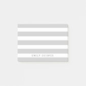 Post-it® Gris et blanc rayures classiques Monogramme (Devant)