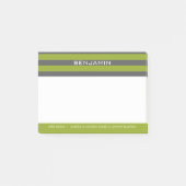 Post-it® Gris et vert citron vert avec nom personnalisé (Devant)
