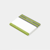 Post-it® Gris et vert citron vert avec nom personnalisé (Incliné)