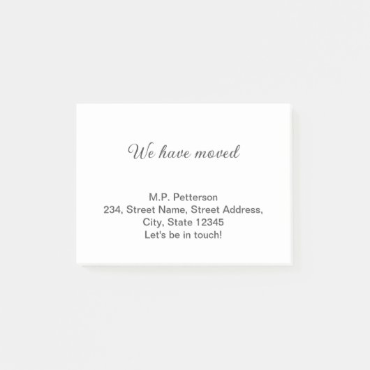 Post-it® gris minimal que nous avons déplacé ajouter le tex (Devant)