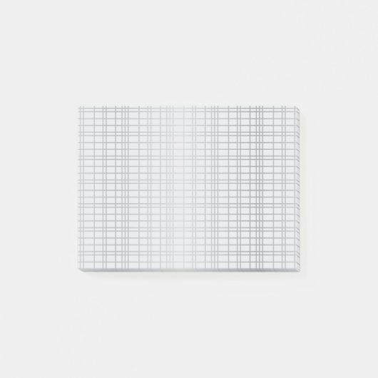 Post-it® Gris, moderne, simple, cool, lignes de grille tend (Devant)