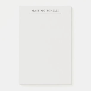 Post-it® Gris Platine Minimaliste Moderne Nom Personnel