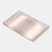 Post-it® Gris Rose Blush Maquillage Événement Blogger Mode (Incliné)