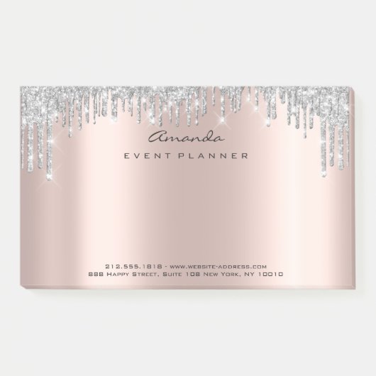 Post-it® Gris Rose Blush Maquillage Événement Blogger Mode (Devant)