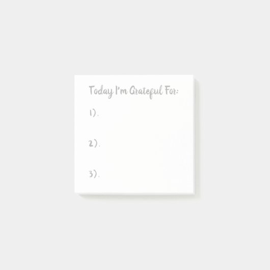 Post-it® Gris Simple Sur Gratitude Blanche (Devant)