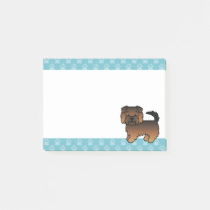 Post-it® Grizzle Norfolk Terrier Cartoon Chien & Bleu Front