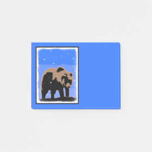 Post-it® Grizzly Bear en hiver - Art original de la faune
