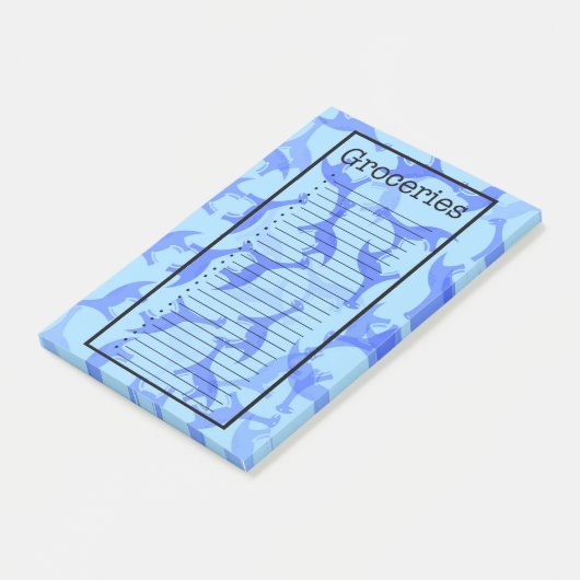 Post-it® Grocery List Dinosaur Post it Notes (Incliné)