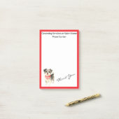 Post-it® Grooming Dog Personalized Gold Elegant Collection (Sur un bureau)