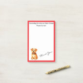 Post-it® Grooming Pet Personalized Gold Elegant Collection (Sur un bureau)