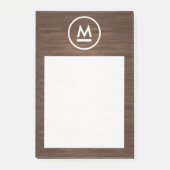 Post-it® Gros Monogramme moderne initial sur bois Brown (Devant)