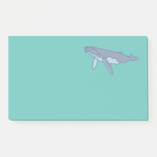 Post-it® Grosse baleine sur le vert de la mer (Devant)