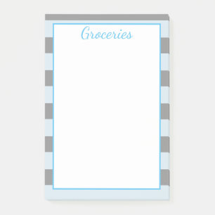 Post-it® Grosse note d'épicerie en bleu et gris