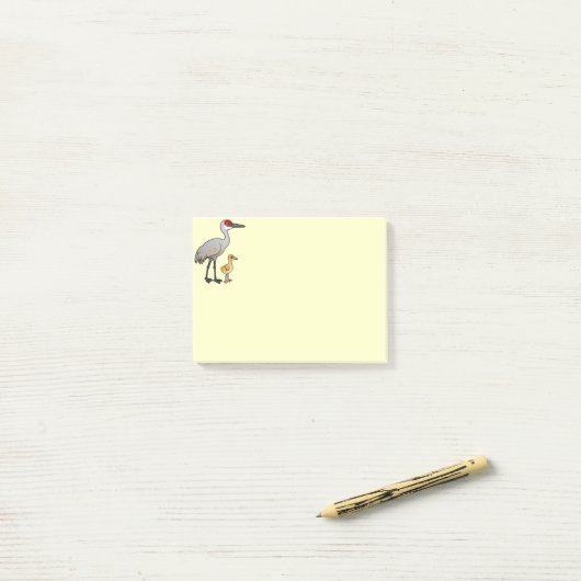 Post-it® Grue de Sandhill avec le colt (Sur un bureau)