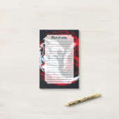 Post-it® Guerrier Loup Cosmique Rouge Blanc (Sur un bureau)