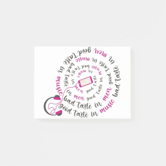 Post-it® Guillemet de fille Bon goût en musique mauvais goû (Devant)