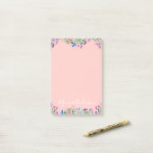 Post-it® Guirlande en pastel - rose-clair personnalisé (Sur un bureau)
