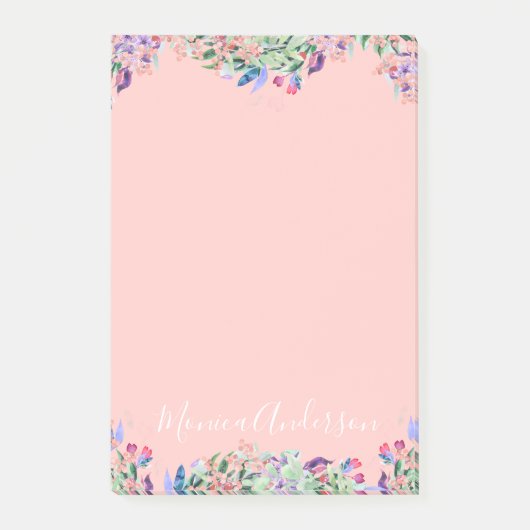 Post-it® Guirlande en pastel - rose-clair personnalisé (Devant)