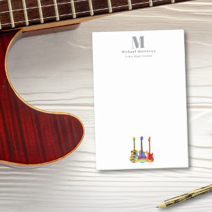 Post-it® Guitare Enseignant Musique Business Custom Mongram
