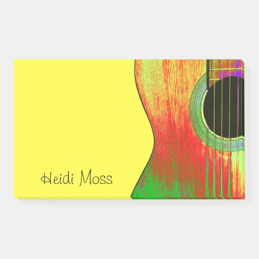 Post-it® Guitare Monogramme colorée (Devant)
