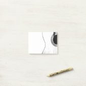 Post-it® Guitare musicale noir et blanc (Sur un bureau)