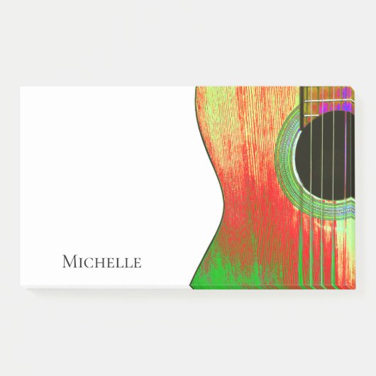 Post-it® Guitare musicale Rouge Vert (Devant)