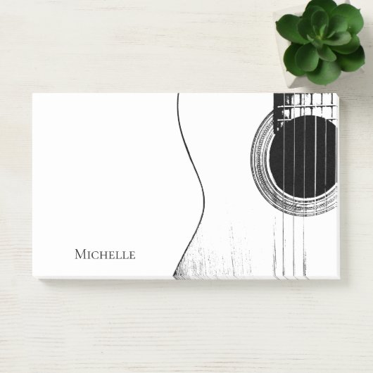 Post-it® Guitare noir et blanc (Bureau)