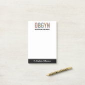 Post-it® Gynécologue obstétricien OBGYN personnalisé (Sur un bureau)