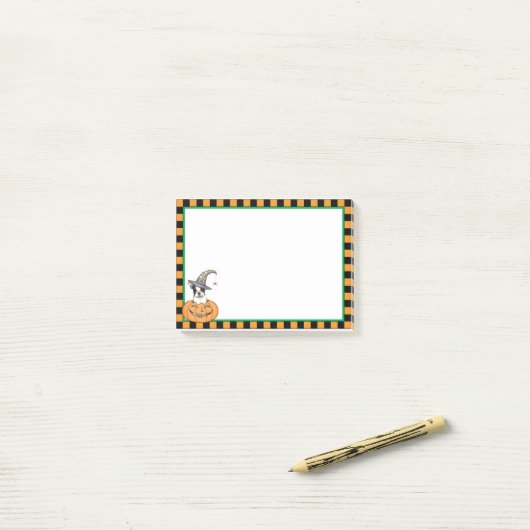 Post-it® Halloween Boston Terrier (Sur un bureau)