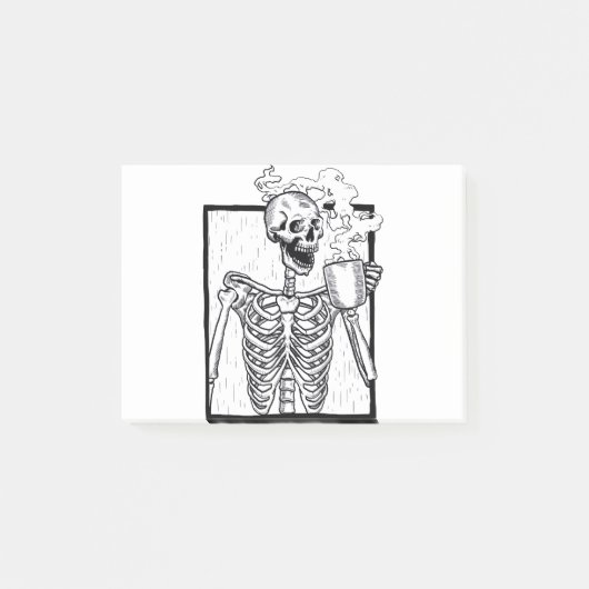 Post-it® halloween café boire squelette (Devant)