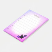 Post-it® Halloween chauve-souris volante sur violet et blan (Incliné)