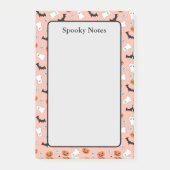 Post-it® Halloween Citrouille Bat Peach Stick rose (Devant)