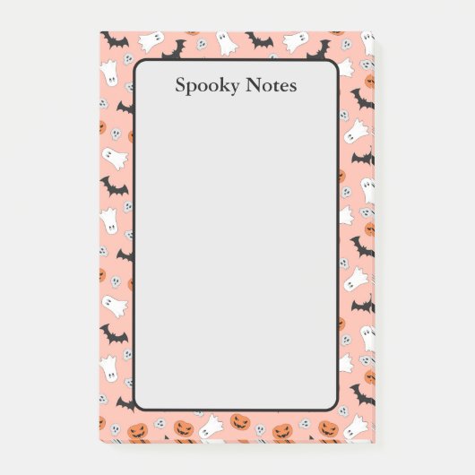 Post-it® Halloween Citrouille Bat Peach Stick rose (Devant)