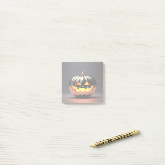 Post-it® Halloween Citrouille brillant (Sur un bureau)