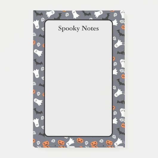 Post-it® Halloween Citrouille Fantôme Bat Gris Stick (Devant)