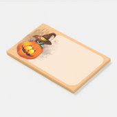 Post-it® Halloween Cute Kitty Witch et ami Citrouille (Incliné)